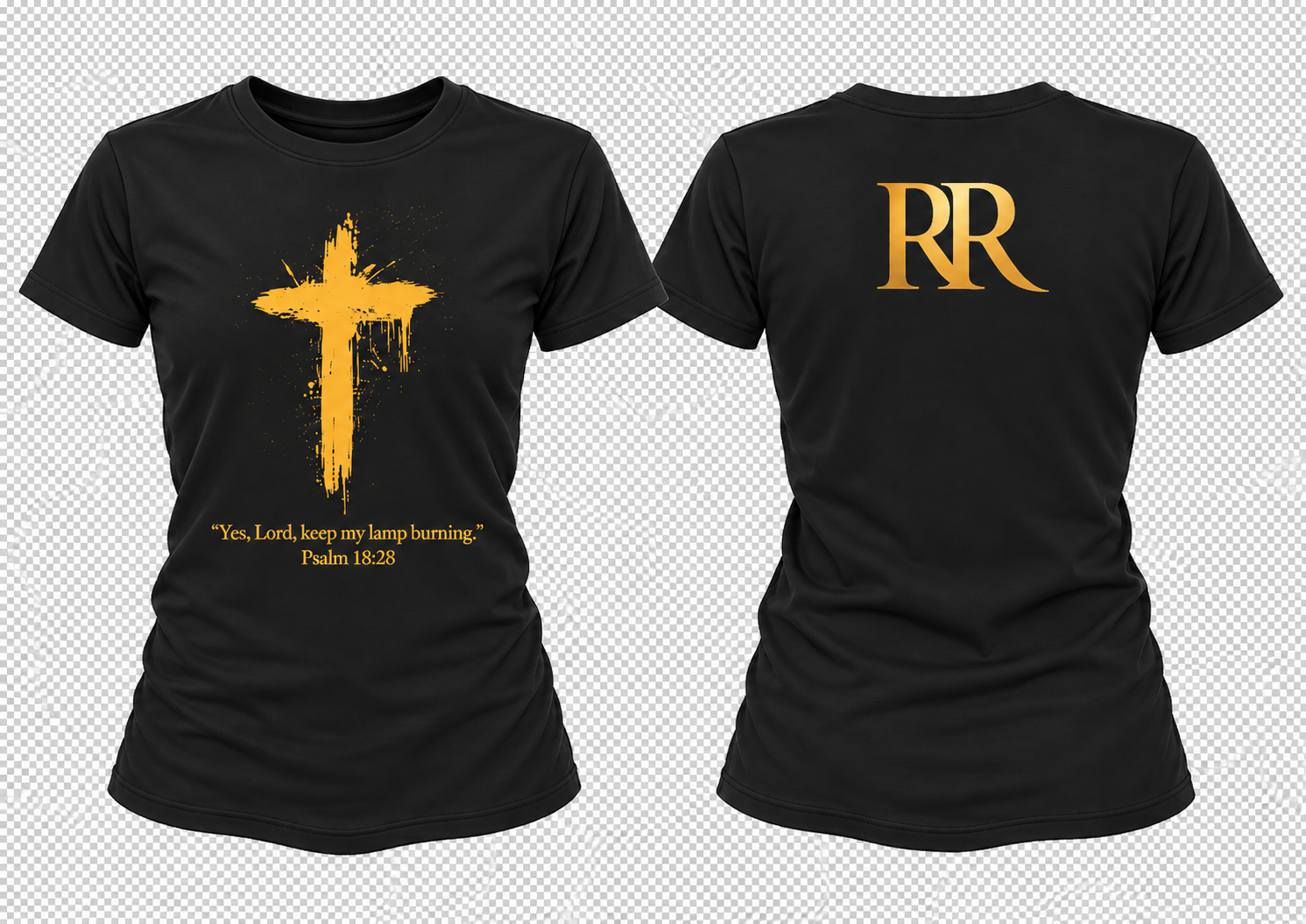 Rise & Radiate Black Psalm 18:28 T-Shirt